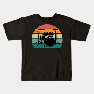 crazy drums retro metalrockpop style Kids T-Shirt